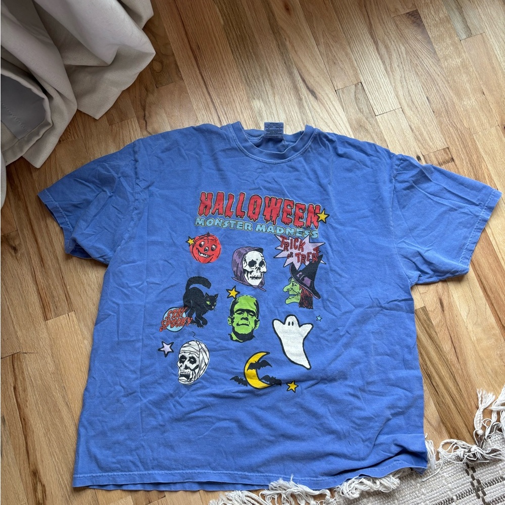Comfort Colors Light Blue Halloween Monster Graphic Tee Shop Kristin Jones